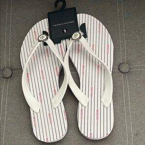 Tommy Hilfiger White Flip Flops